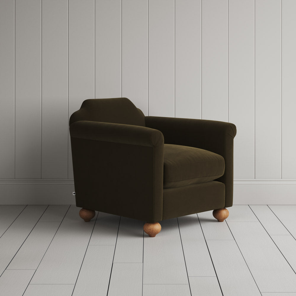  Dolittle Armchair in Intelligent Velvet Seaweed 