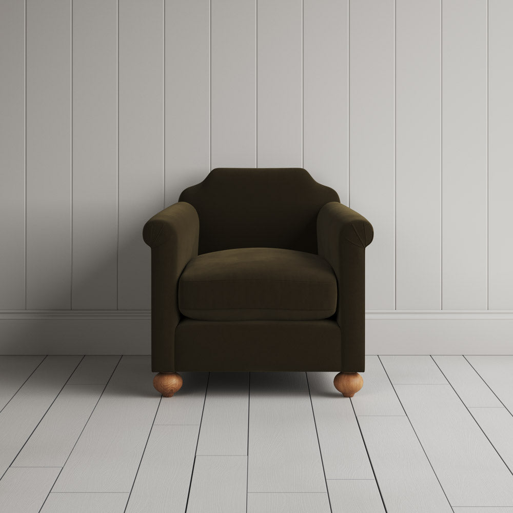  Dolittle Armchair in Intelligent Velvet Seaweed 