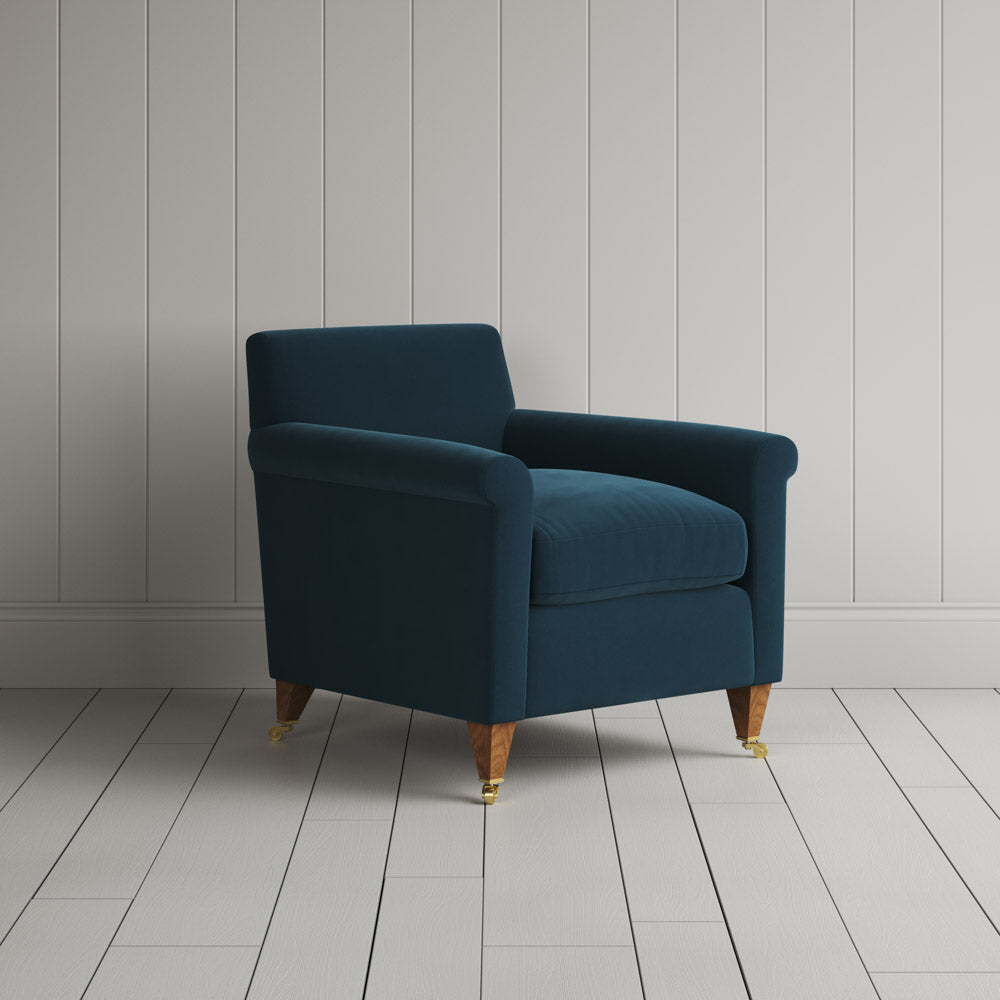  Idler Armchair in Intelligent Velvet Aegean 