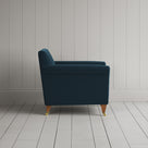 Idler Armchair in Intelligent Velvet Aegean Frame and Classic Corduroy Harbour Blue Seat