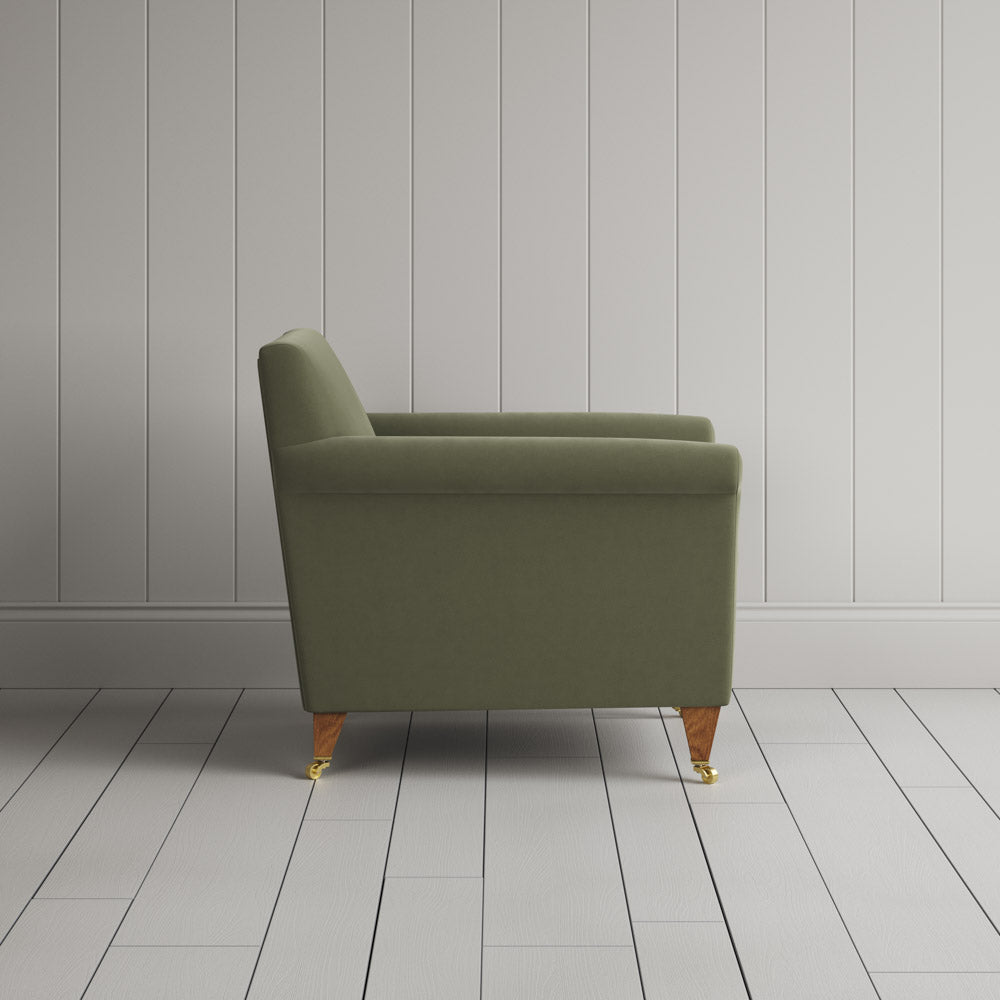  Idler Armchair in Intelligent Velvet Green Tea 