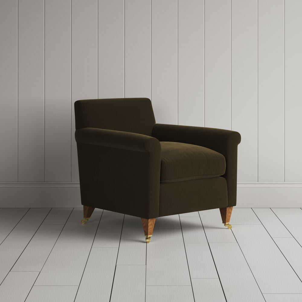  Idler Armchair in Intelligent Velvet Seaweed 