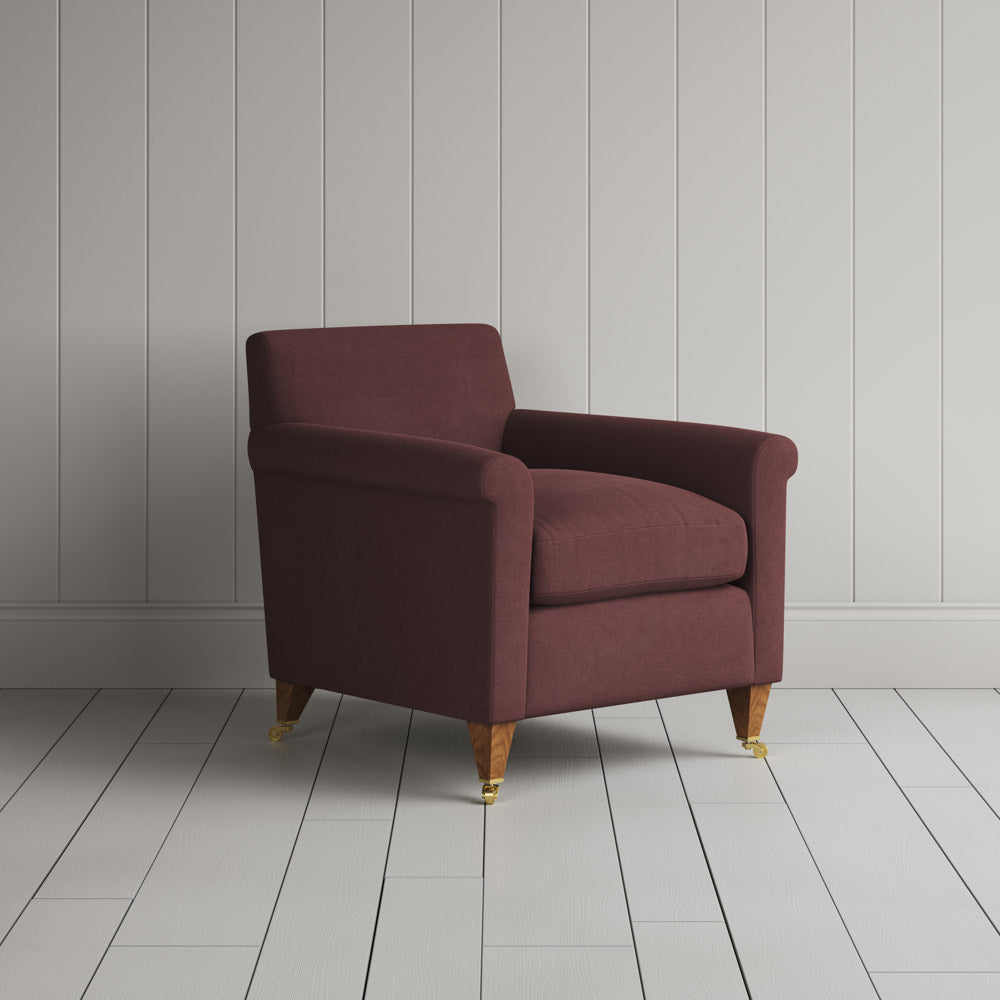  Idler Armchair in Laidback Linen Damson 