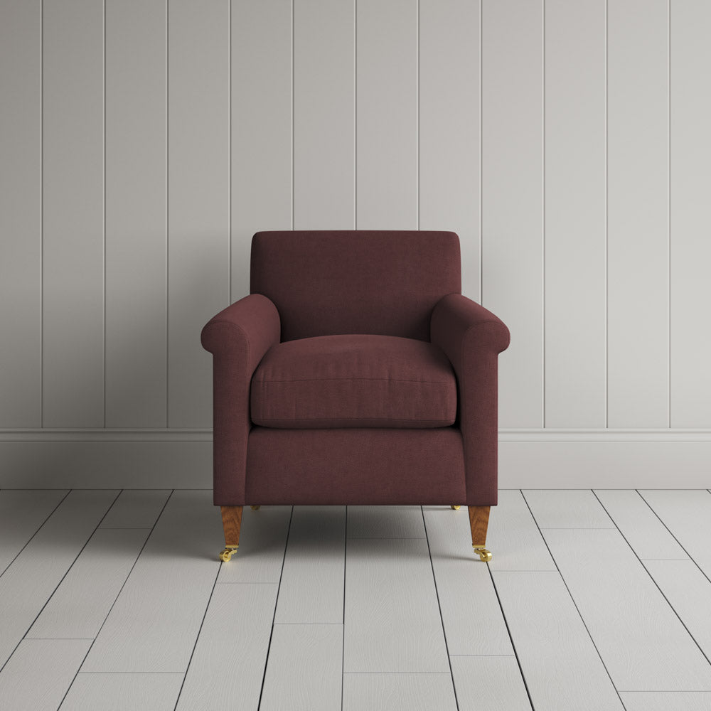  Idler Armchair in Laidback Linen Damson 