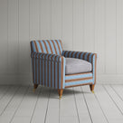 Idler Armchair in Regatta Blue Frame and Ticking Blue Brown Seat