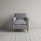 Idler Armchair in Regatta Blue Frame and Ticking Blue Brown Seat