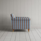Idler Armchair in Regatta Blue Frame and Ticking Blue Brown Seat