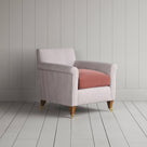 Idler Armchair in Ticking Berry Frame and Intelligent Velvet Damson Seat