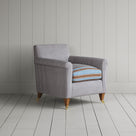 Idler Armchair in Ticking Blue Brown Frame and Regatta Blue Seat