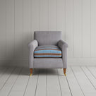 Idler Armchair in Ticking Blue Brown Frame and Regatta Blue Seat