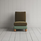 Perch Slipper Armchair in Laidback Linen Moss Frame and Intelligent Velvet Sepia Seat