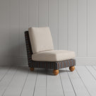 Perch Slipper Armchair in Regatta Charcoal Frame and Laidback Linen Dove Seat