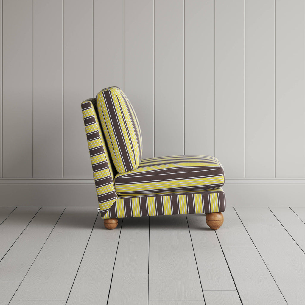  Perch Slipper Armchair in Regatta Cotton, Custard 