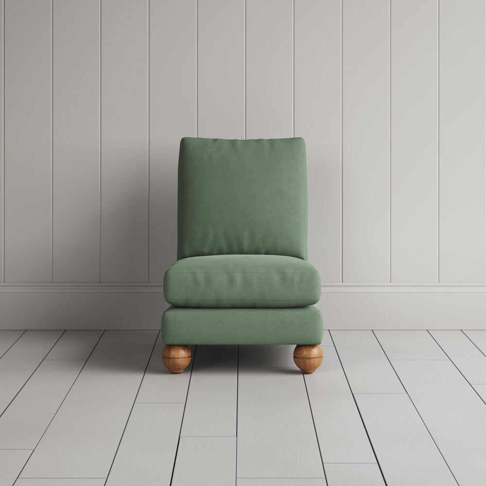  Perch Slipper Armchair in Laidback Linen Moss 