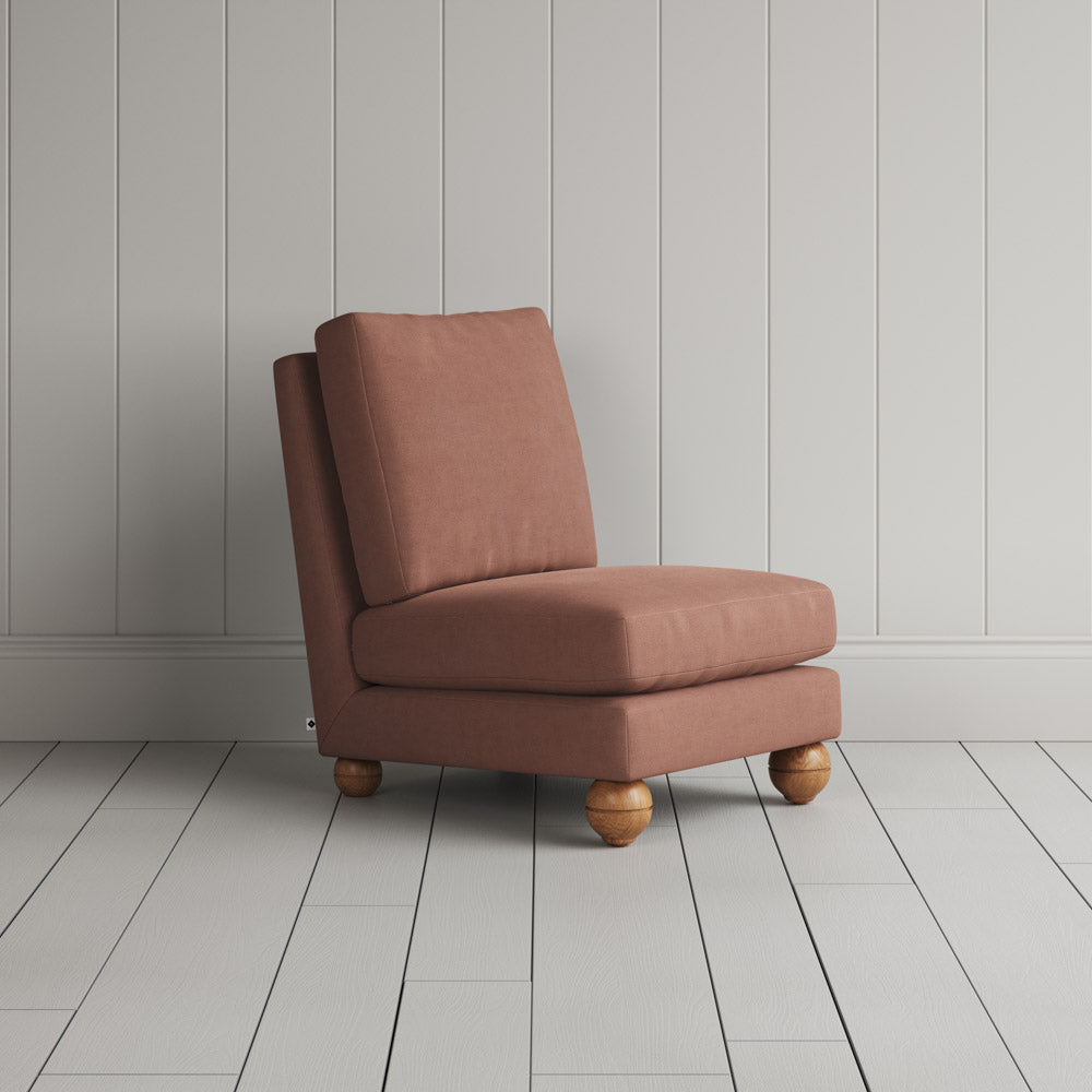 Perch Slipper Armchair in Laidback Linen Roseberry