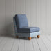 image of Perch Slipper Armchair in Slow Lane Blue Frame and Well Plaid Seat