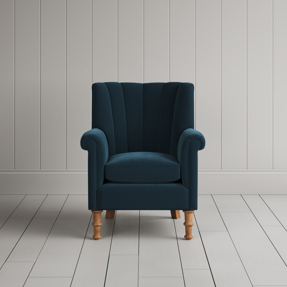  Time Out Armchair in Intelligent Velvet Aegean 