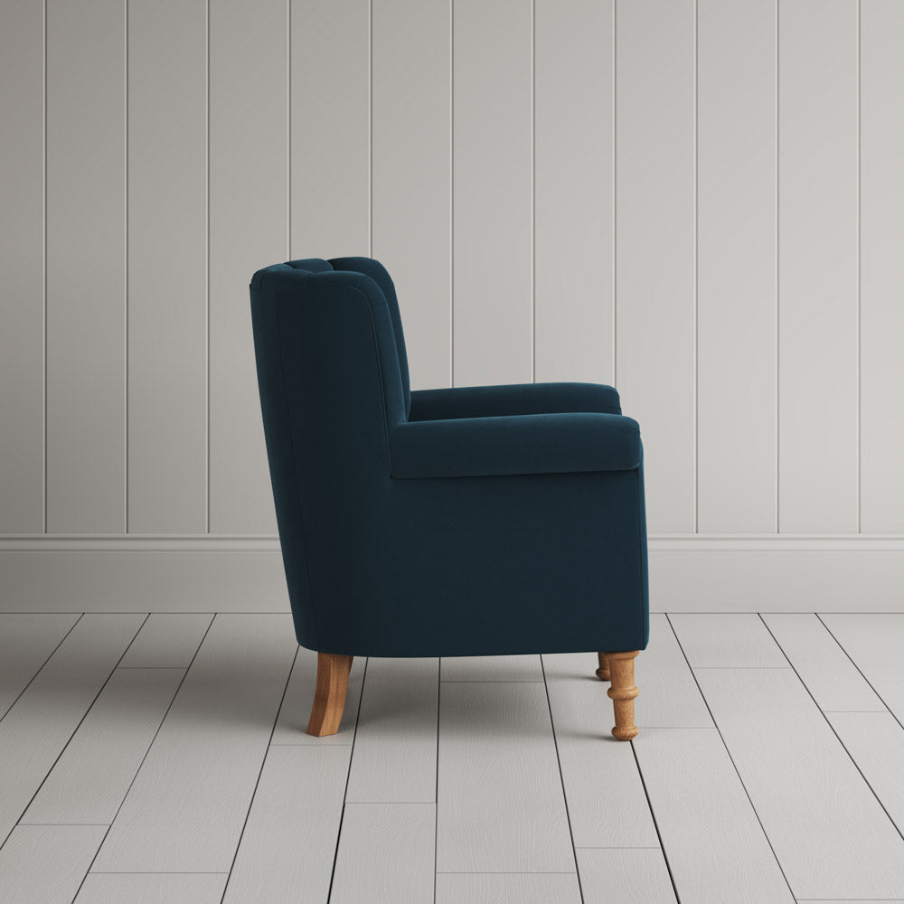  Time Out Armchair in Intelligent Velvet Aegean 