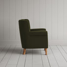 Time Out Armchair in intelligent velvet juniper, side view by NiX.