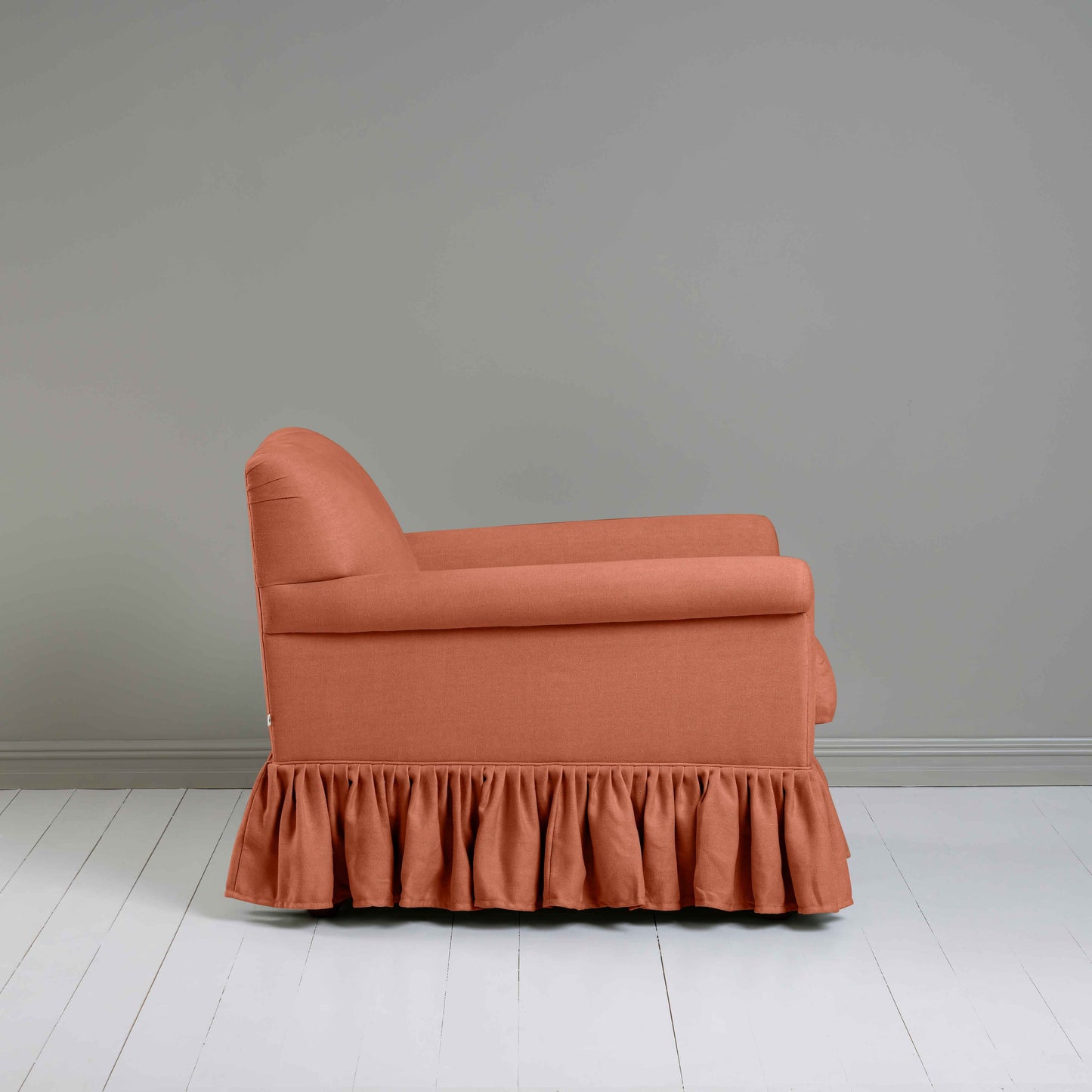 Curtain Call Armchair in Laidback Linen Cayenne - Nicola Harding