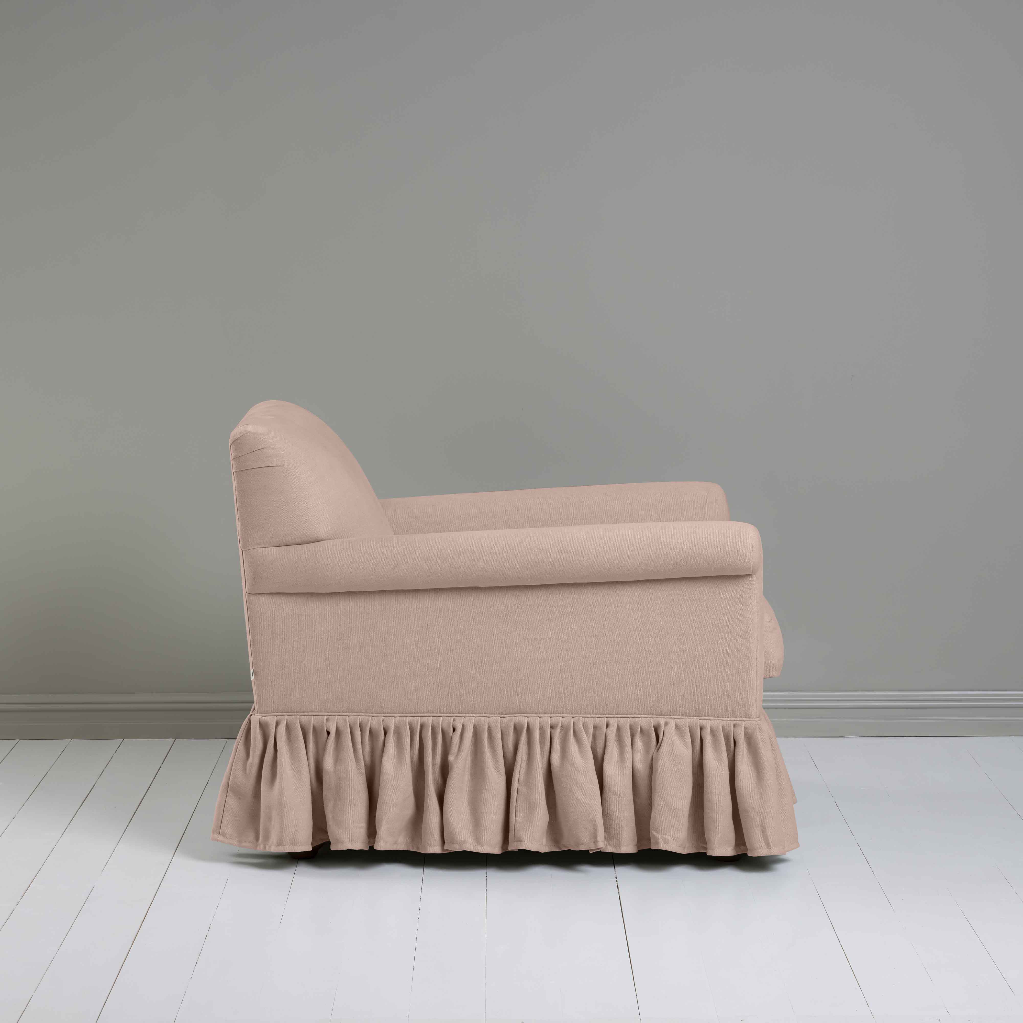  Curtain Call Armchair in Laidback Linen Dusky Pink - Nicola Harding 