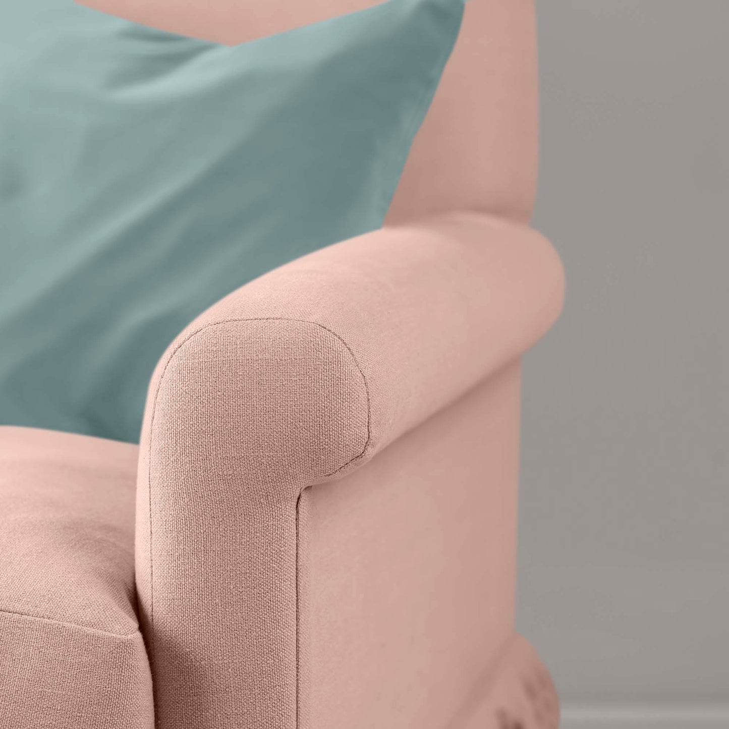 Curtain Call Armchair in Laidback Linen Dusky Pink - Nicola Harding