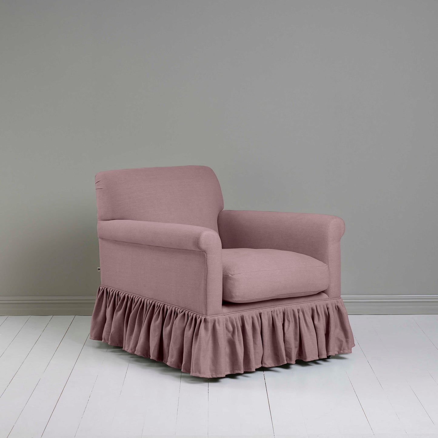 Curtain Call Armchair in Laidback Linen Heather - Nicola Harding