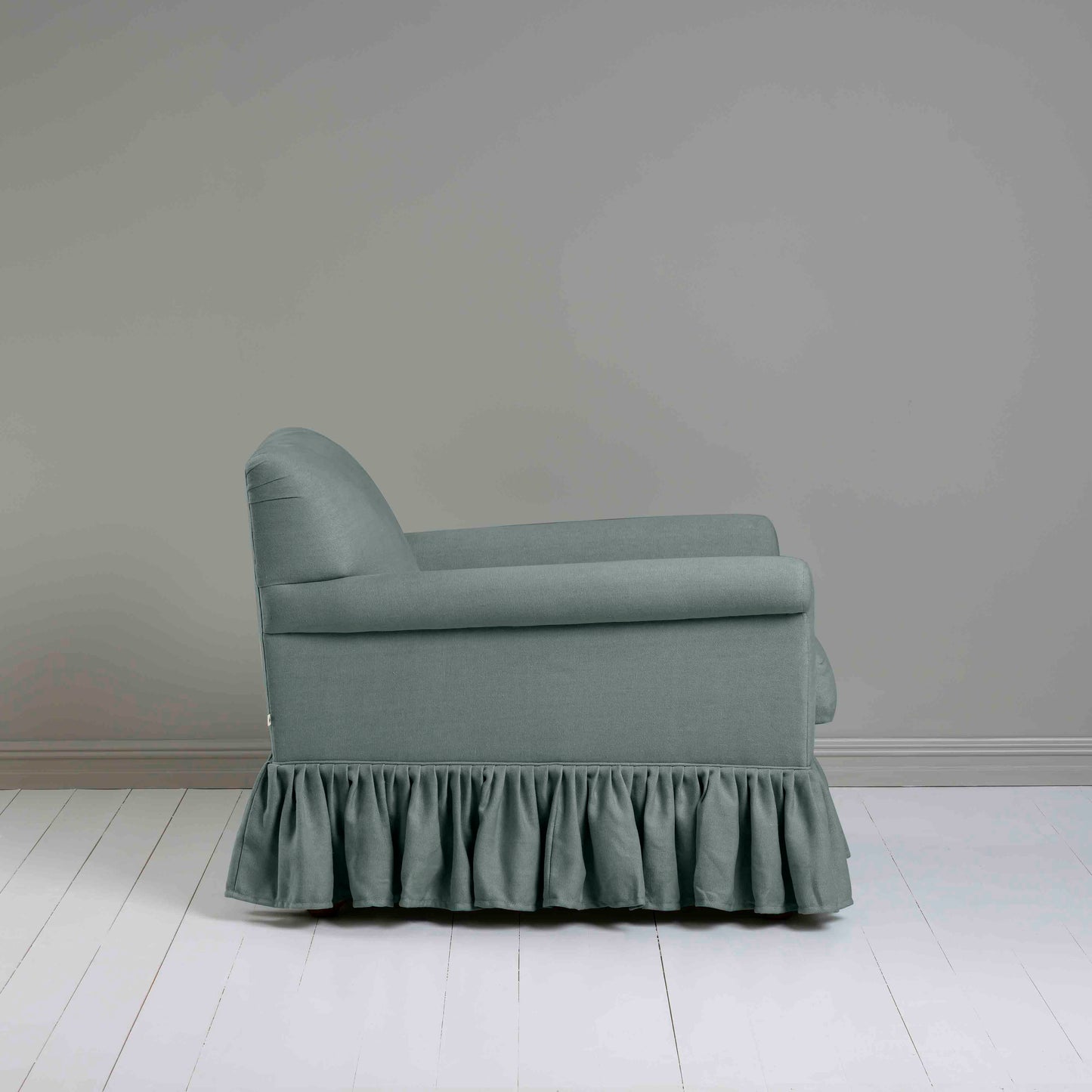 Curtain Call Armchair in Laidback Linen Mineral - Nicola Harding