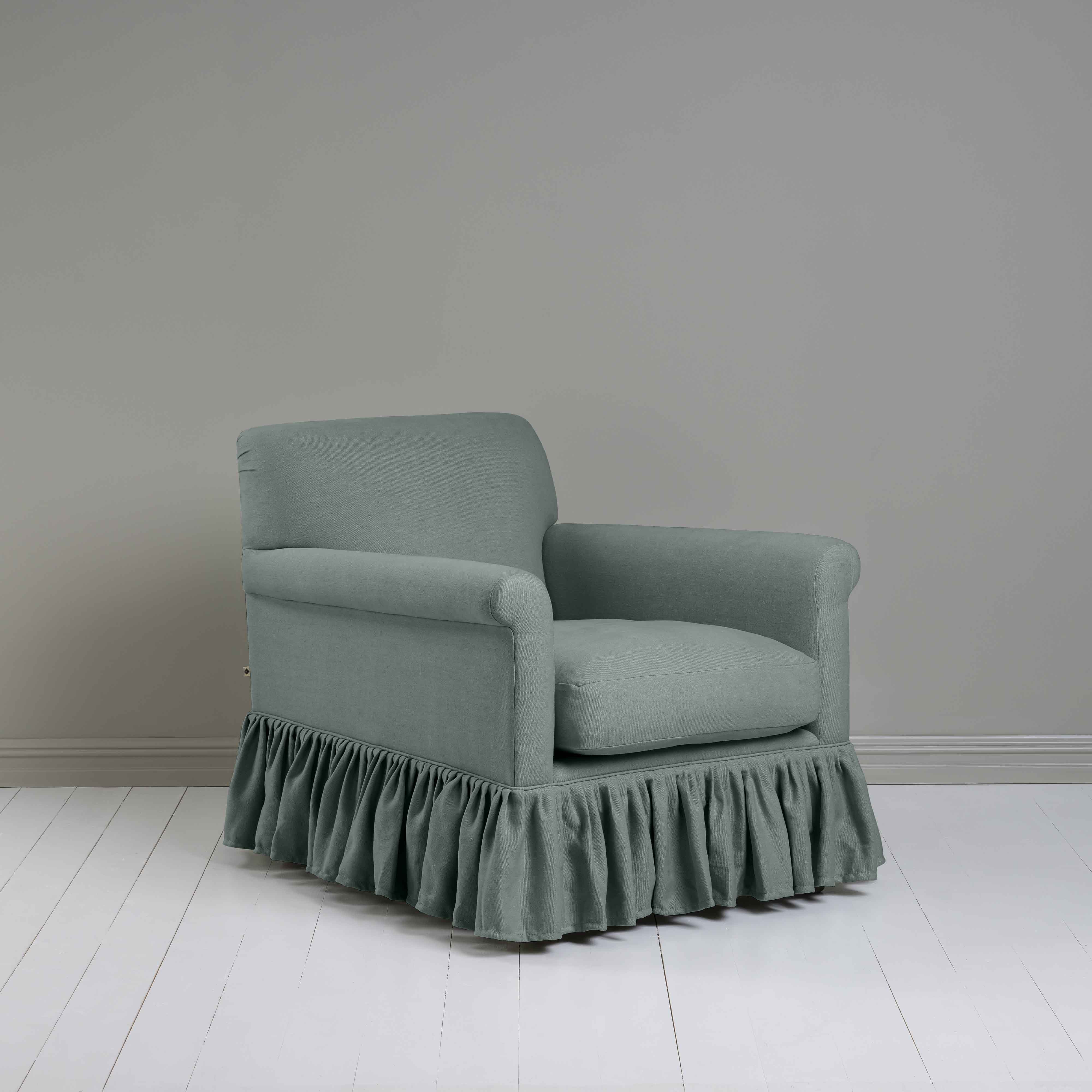  Curtain Call Armchair in Laidback Linen Mineral - Nicola Harding 