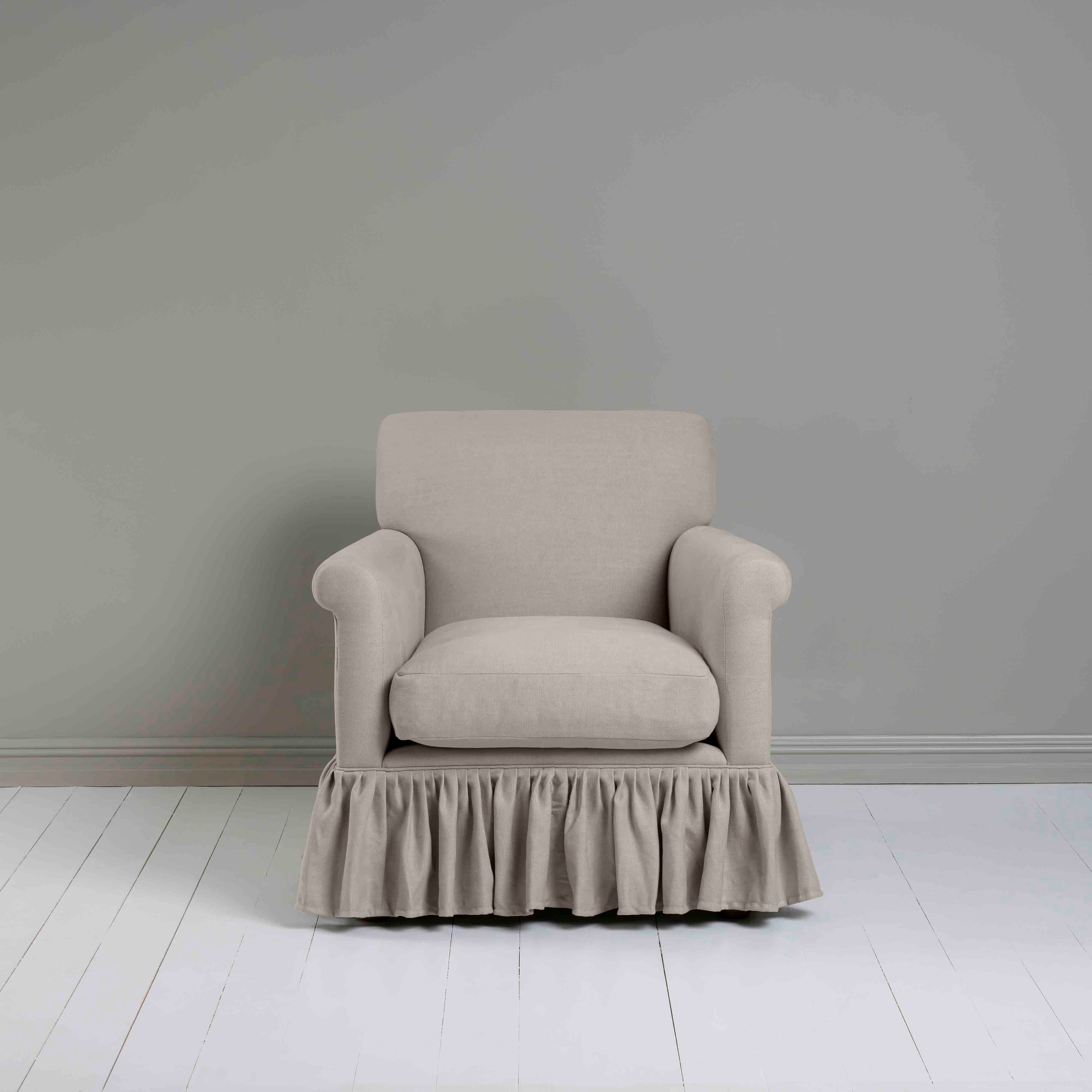  Curtain Call Armchair in Laidback Linen Pearl Grey - Nicola Harding 