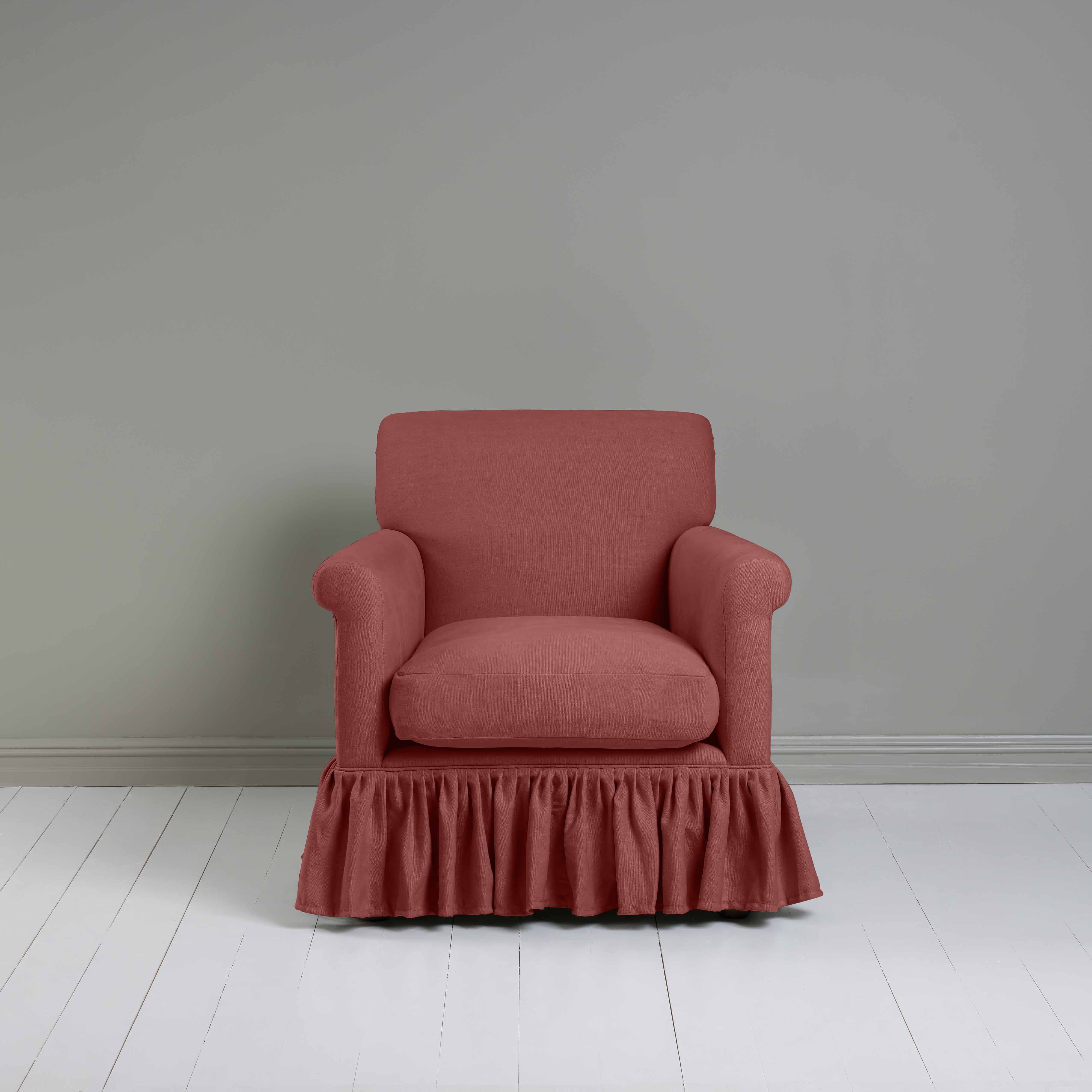  Curtain Call Armchair in Laidback Linen Rouge - Nicola Harding 