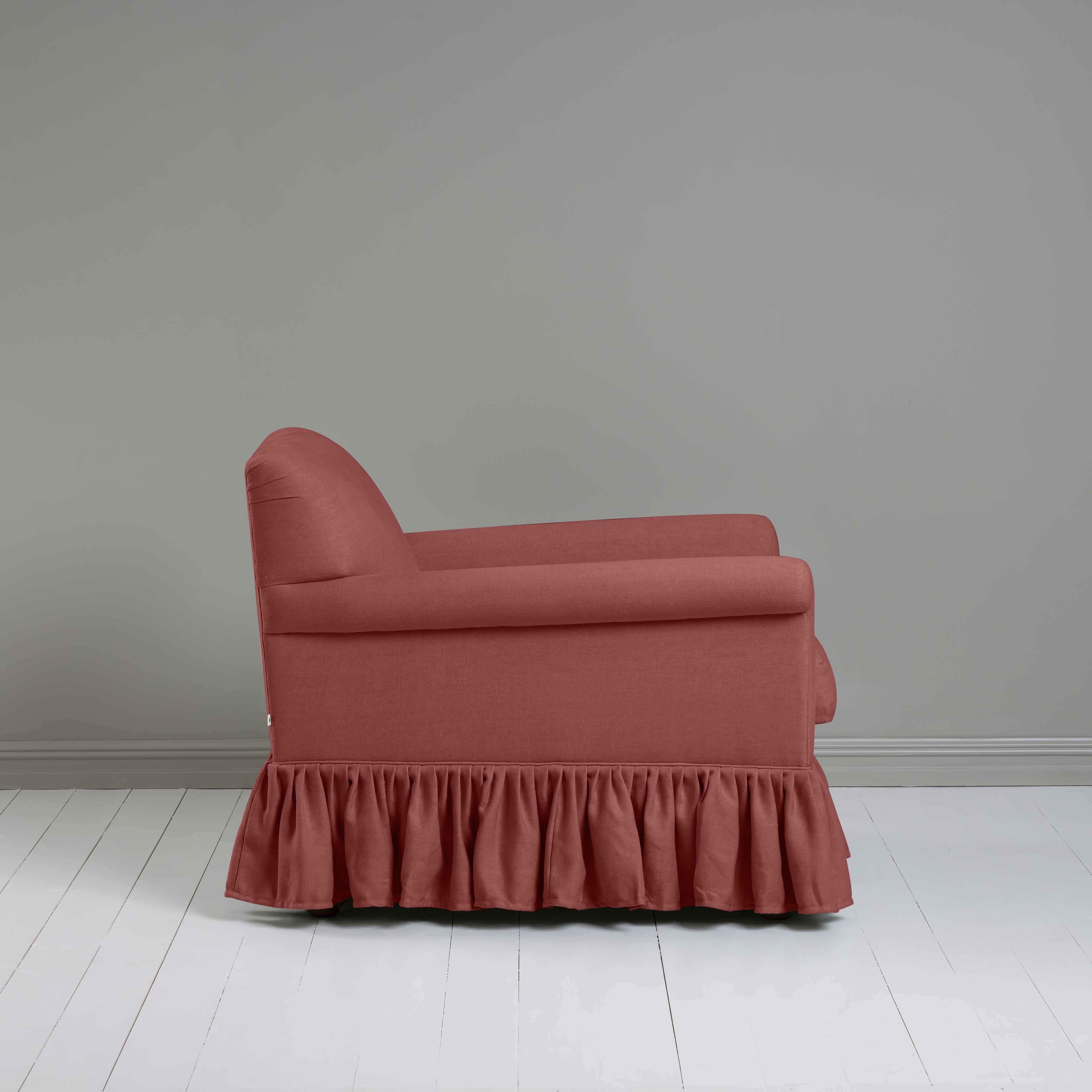  Curtain Call Armchair in Laidback Linen Rouge - Nicola Harding 