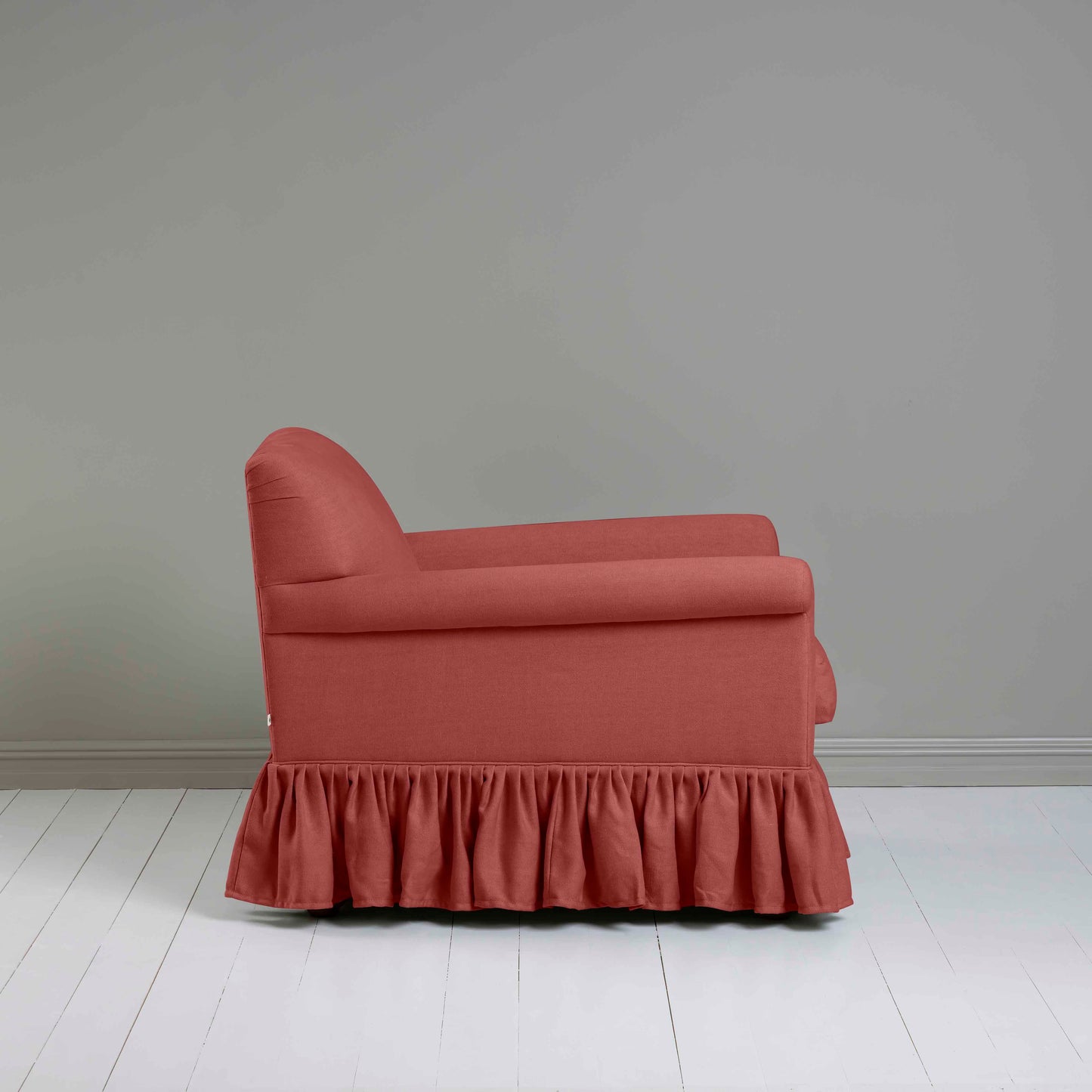 Curtain Call Armchair in Laidback Linen Rouge - Nicola Harding