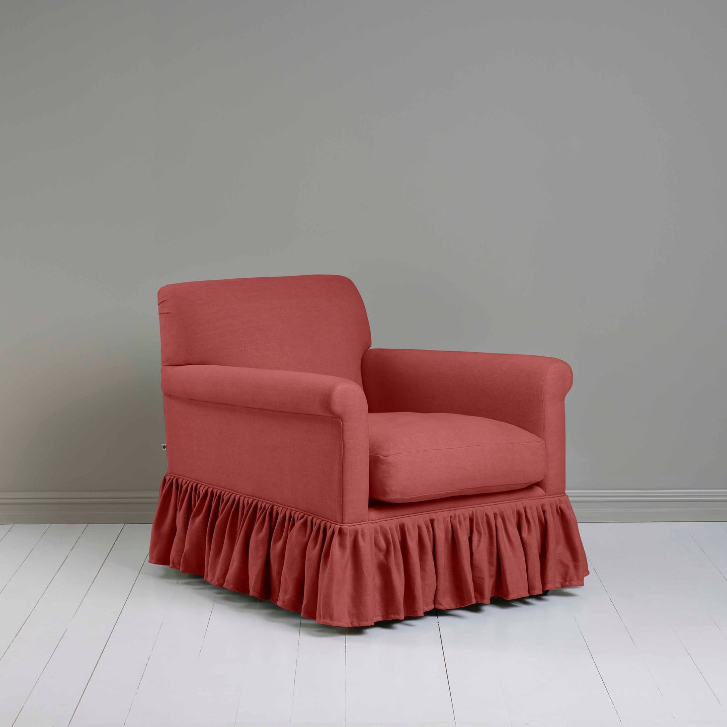 Curtain Call Armchair in Laidback Linen Rouge - Nicola Harding