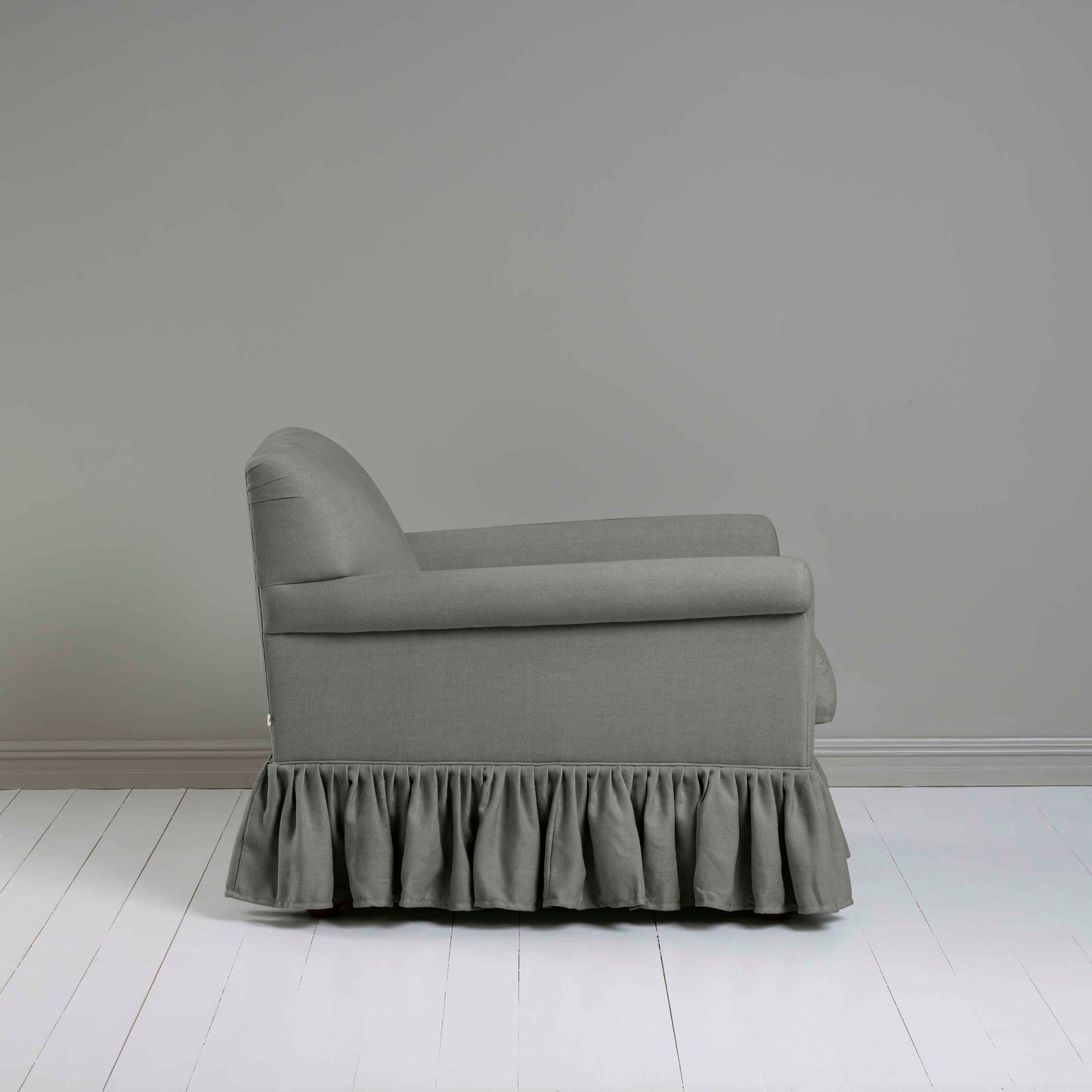 Curtain Call Armchair in Laidback Linen Shadow - Nicola Harding