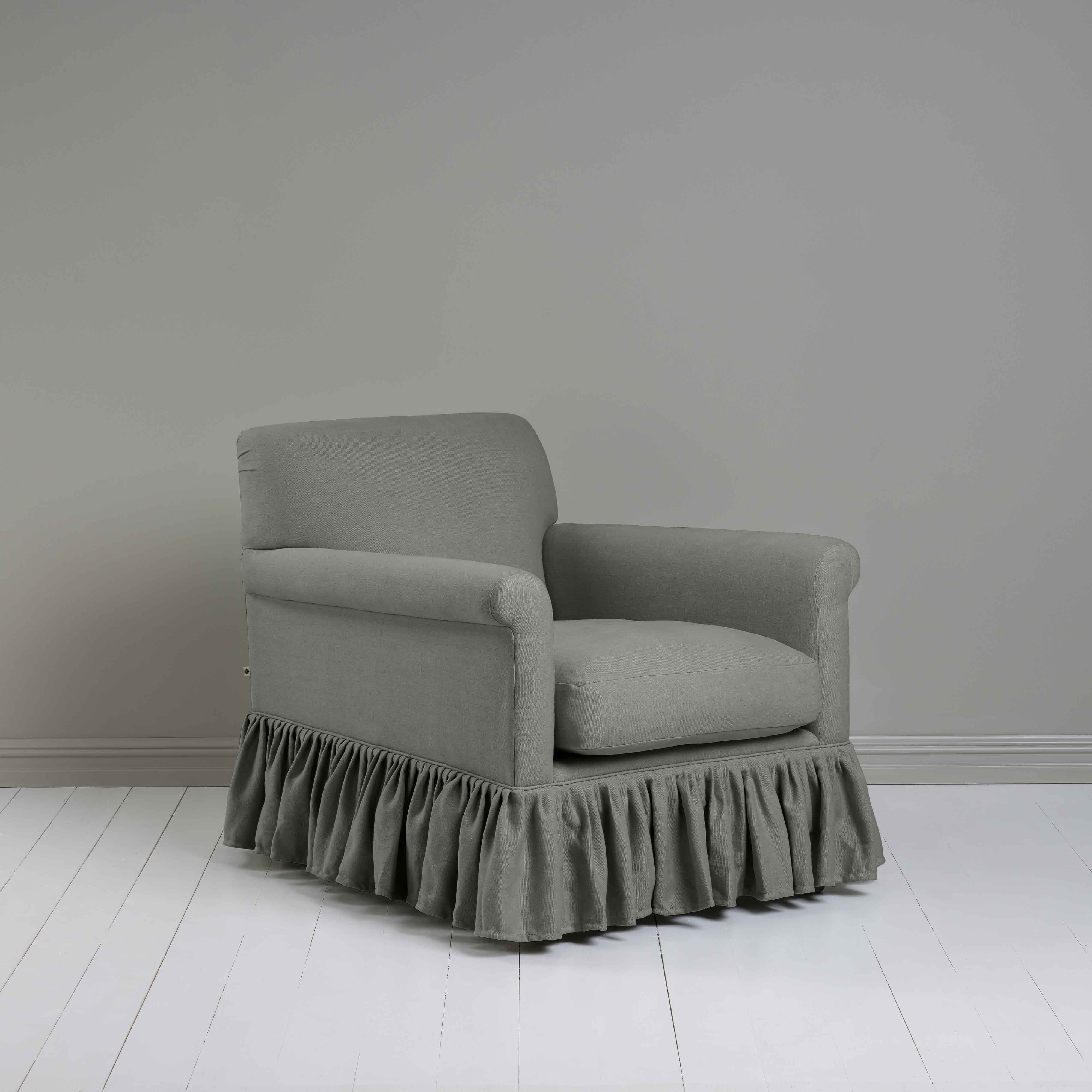  Curtain Call Armchair in Laidback Linen Shadow - Nicola Harding 