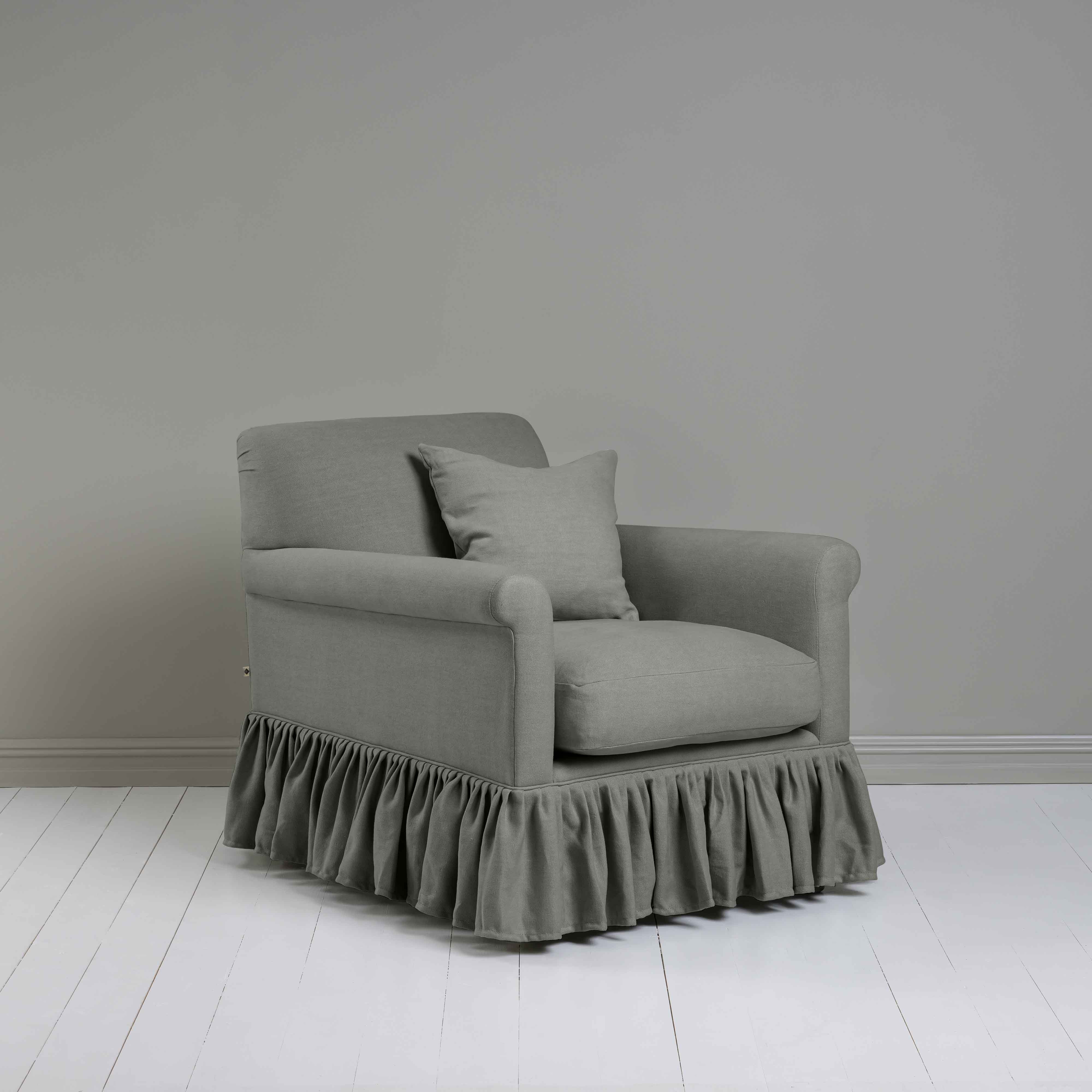  Curtain Call Armchair in Laidback Linen Shadow - Nicola Harding 