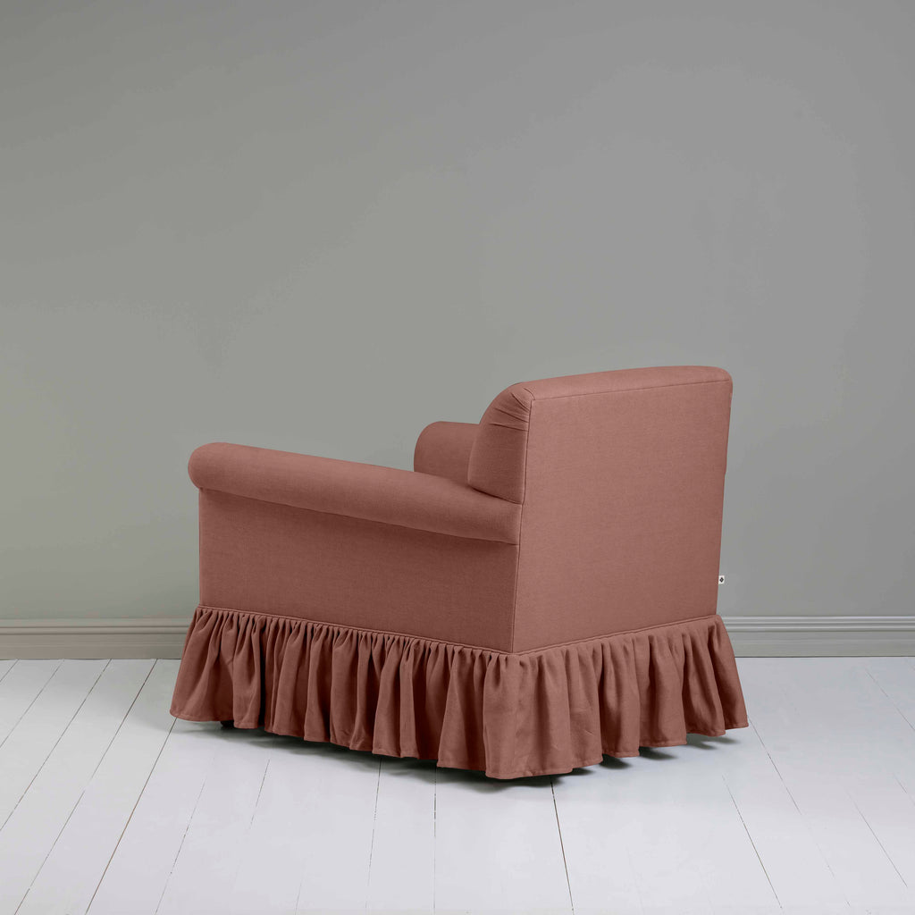  Curtain Call Armchair in Laidback Linen Sweet Briar, Back View - Nicola Harding 