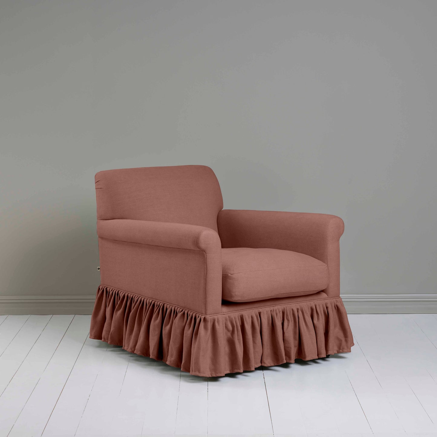 Curtain Call Armchair in Laidback Linen Sweet Briar - Nicola Harding