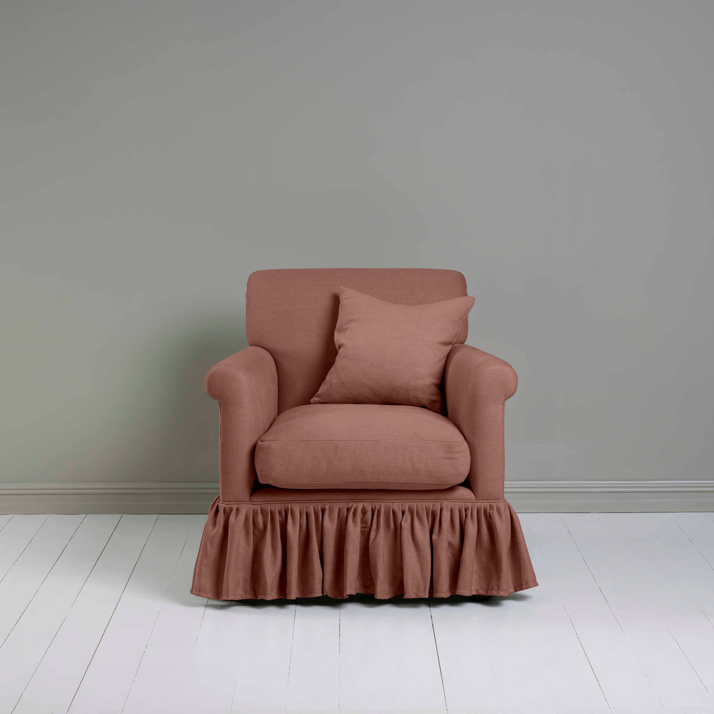  Curtain Call Armchair in Laidback Linen Sweet Briar, With a Matching NiX Special Square Cushion - Nicola Harding 