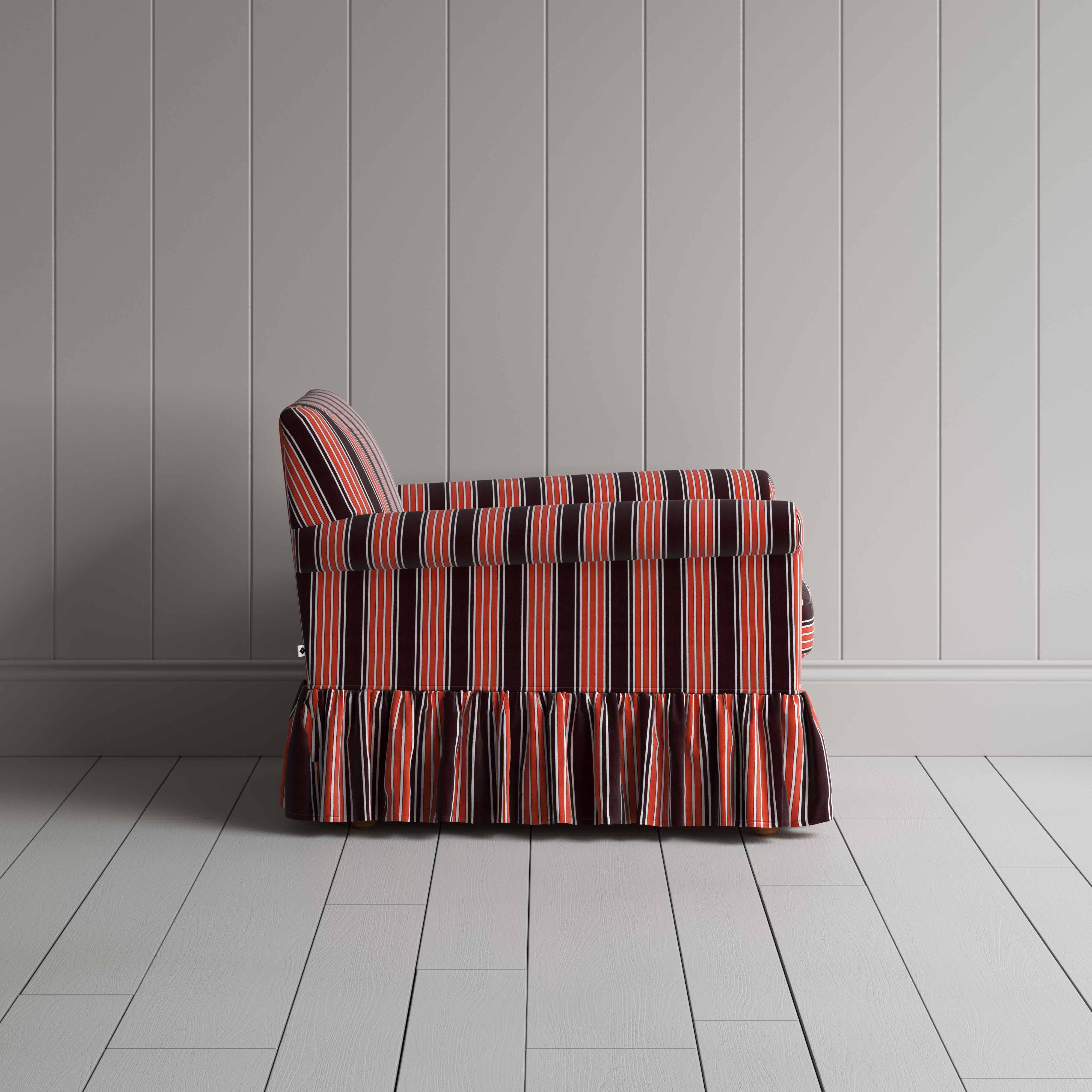  Curtain Call Armchair in Regatta Cotton, Flame - Nicola Harding 