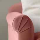  Dolittle Armchair in Intelligent Velvet Damson, Arm Design Closeup - Nicola Harding 