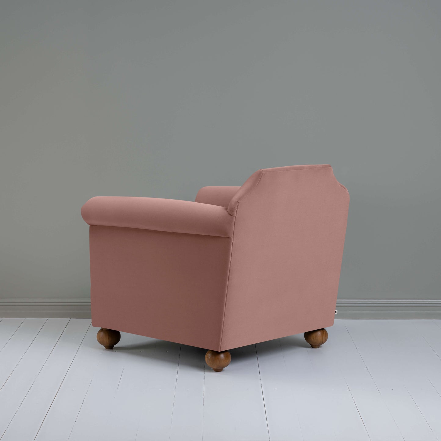 Dolittle Armchair in Intelligent Velvet Dusky Pink - Nicola Harding