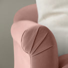  Dolittle Armchair in Intelligent Velvet Dusky Pink, Arm Design Closeup - Nicola Harding 