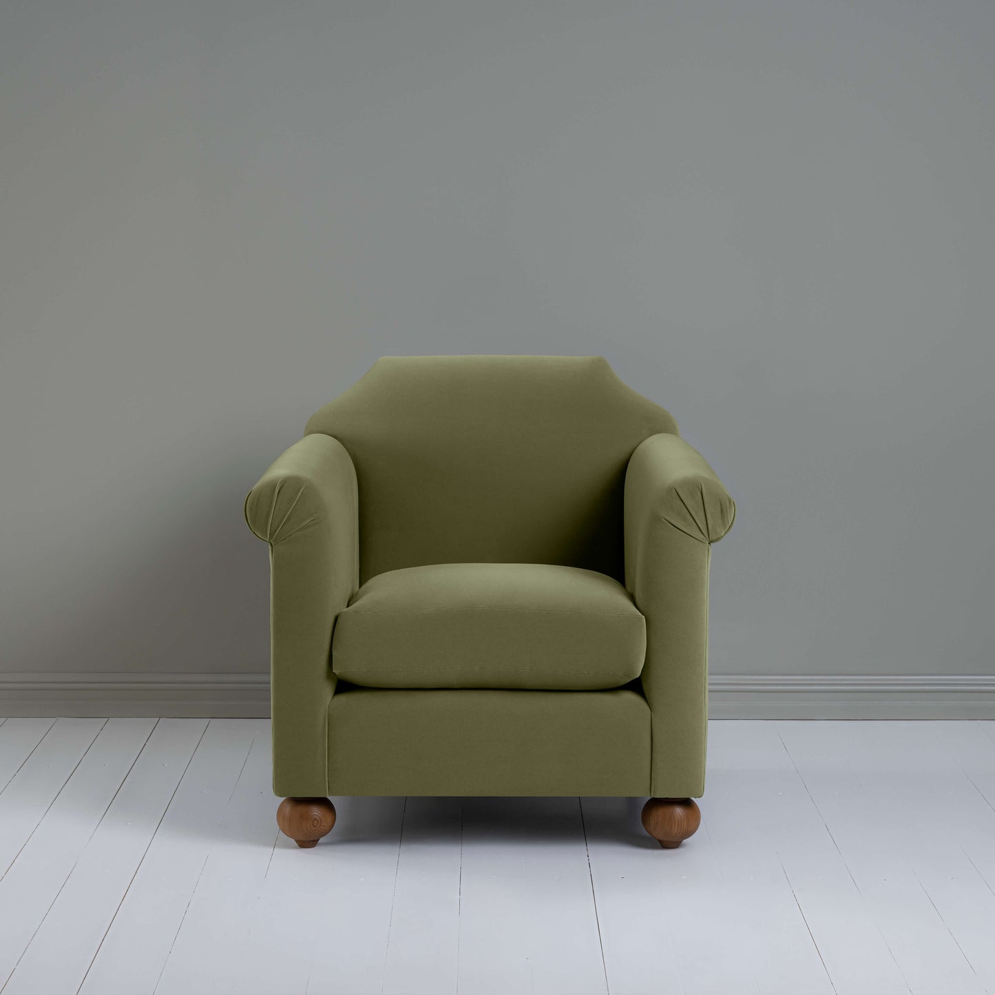 Dolittle Armchair in Intelligent Velvet Green Tea - Nicola Harding