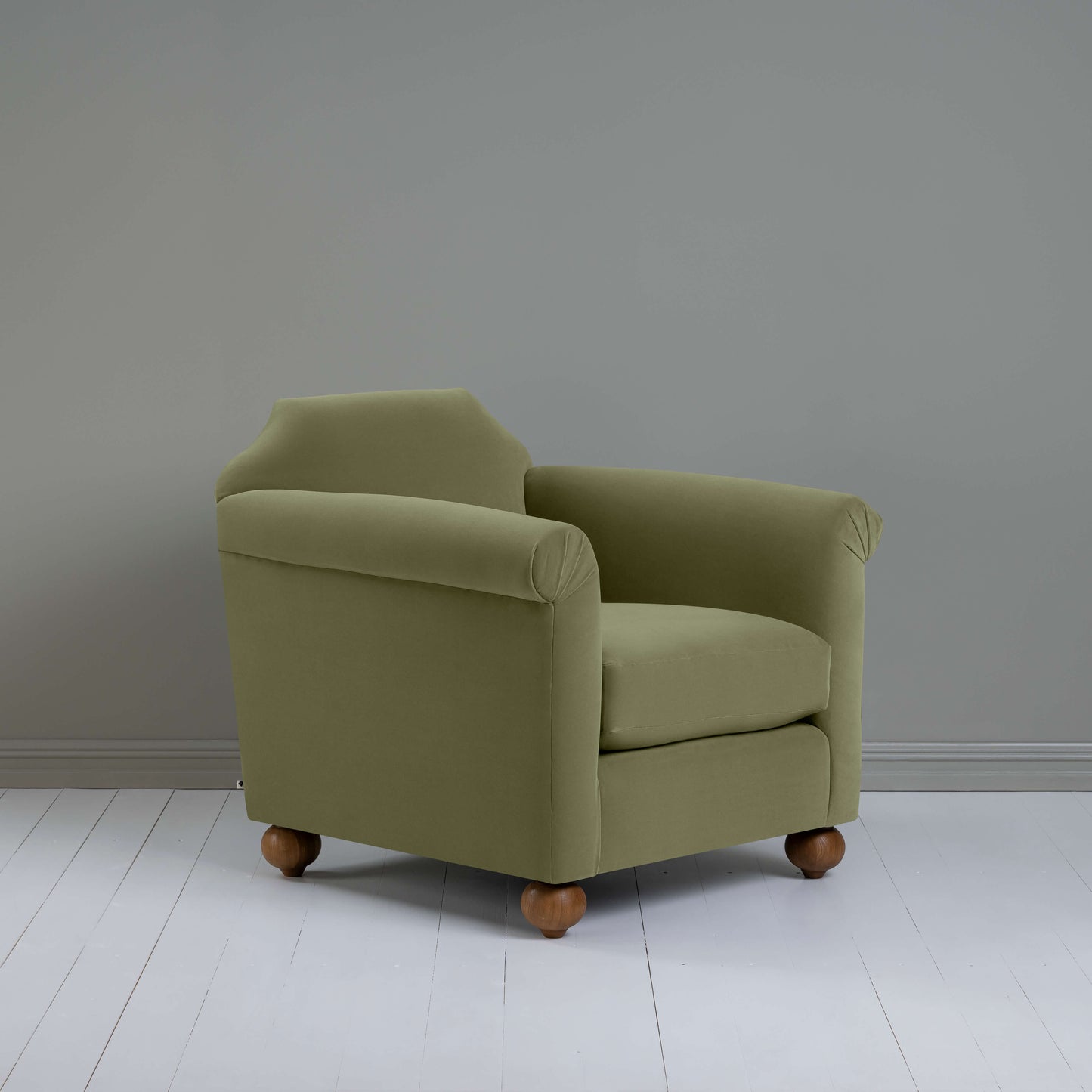 Dolittle Armchair in Intelligent Velvet Green Tea - Nicola Harding