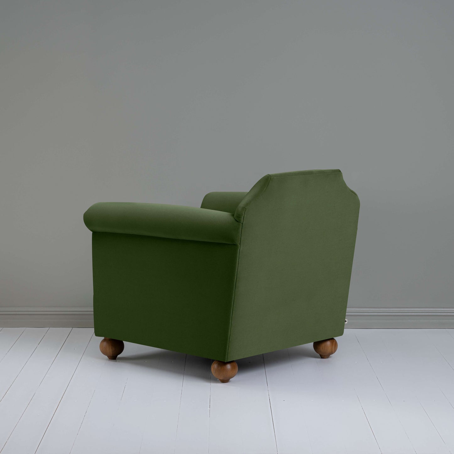 Dolittle Armchair in Intelligent Velvet Juniper - Nicola Harding