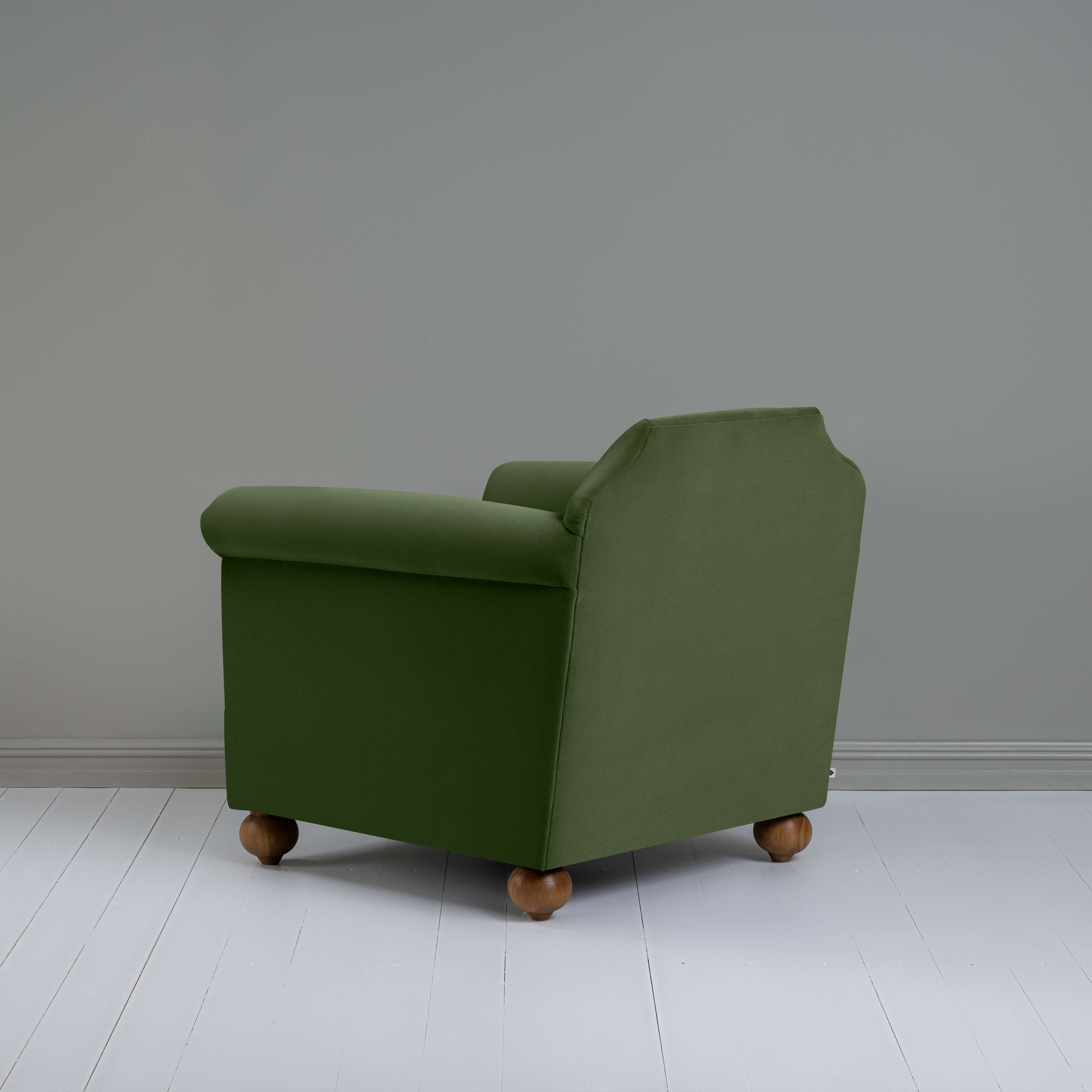  Dolittle Armchair in Intelligent Velvet Juniper, Back View - Nicola Harding 