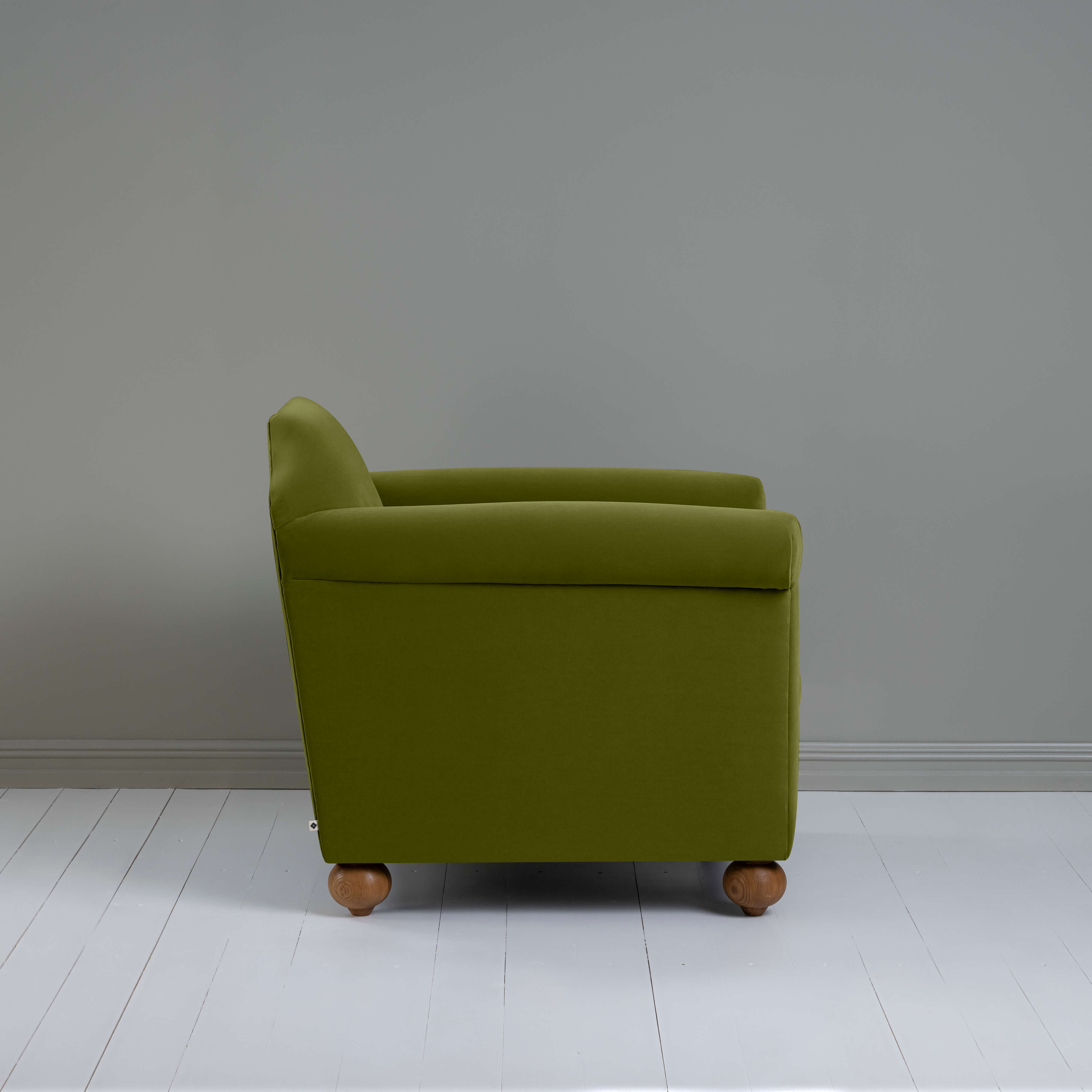  Dolittle Armchair in Intelligent Velvet Lawn - Nicola Harding 