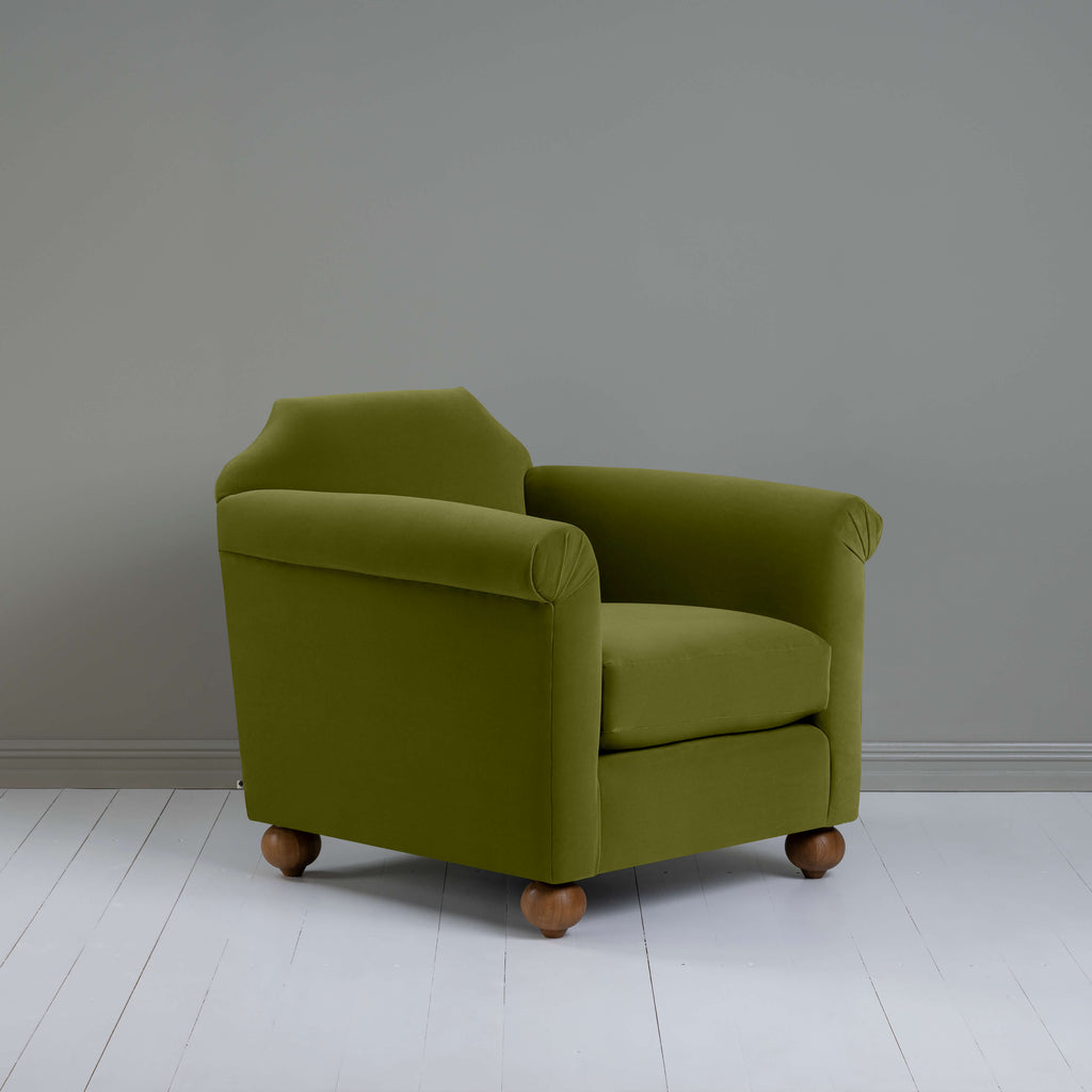  Dolittle Armchair in Intelligent Velvet Lawn - Nicola Harding 